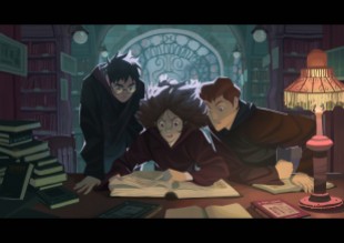 nesskain-nesskain-harry-potter-in-the-library-by-nesskain-d8t949l